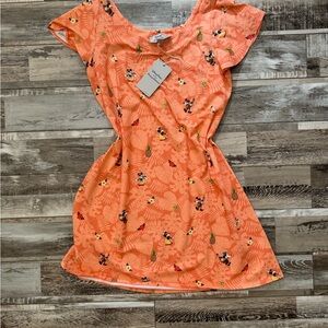 Orange Floral Print Disney Dress